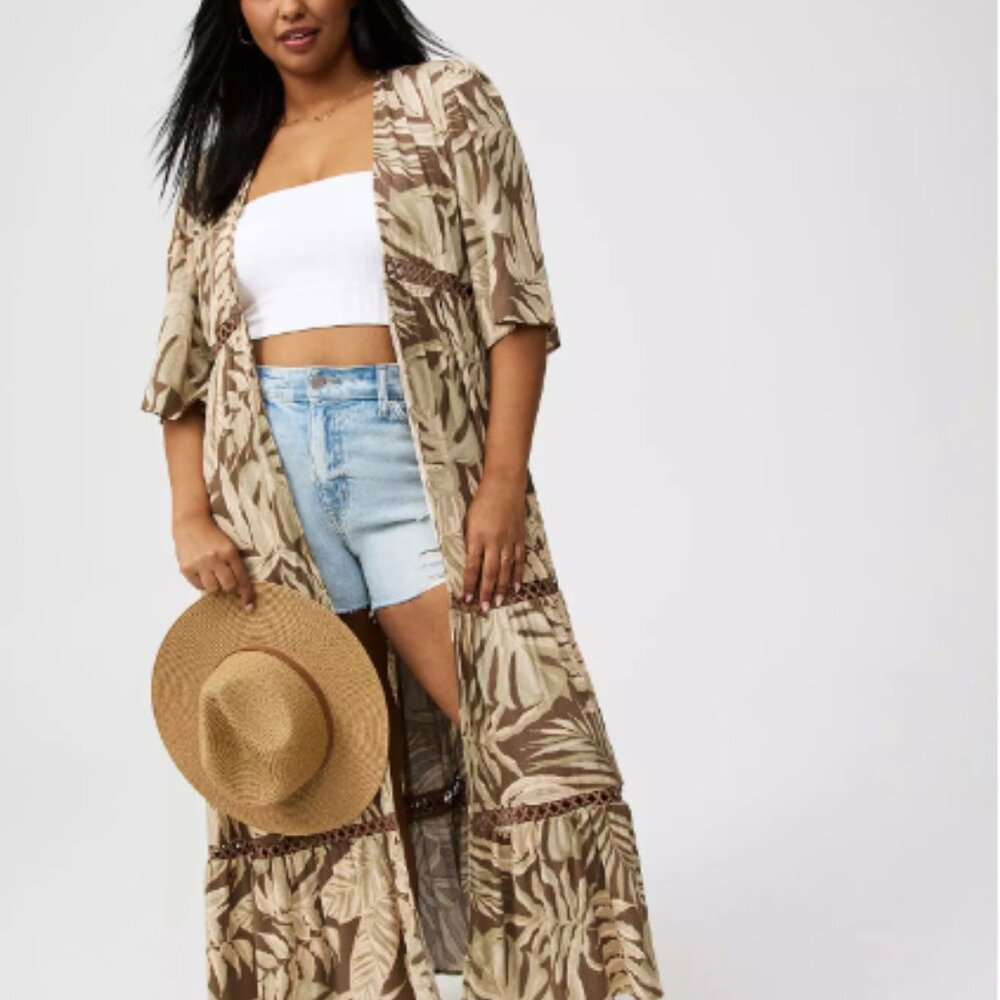 Washable Gauze Maxi Kimono